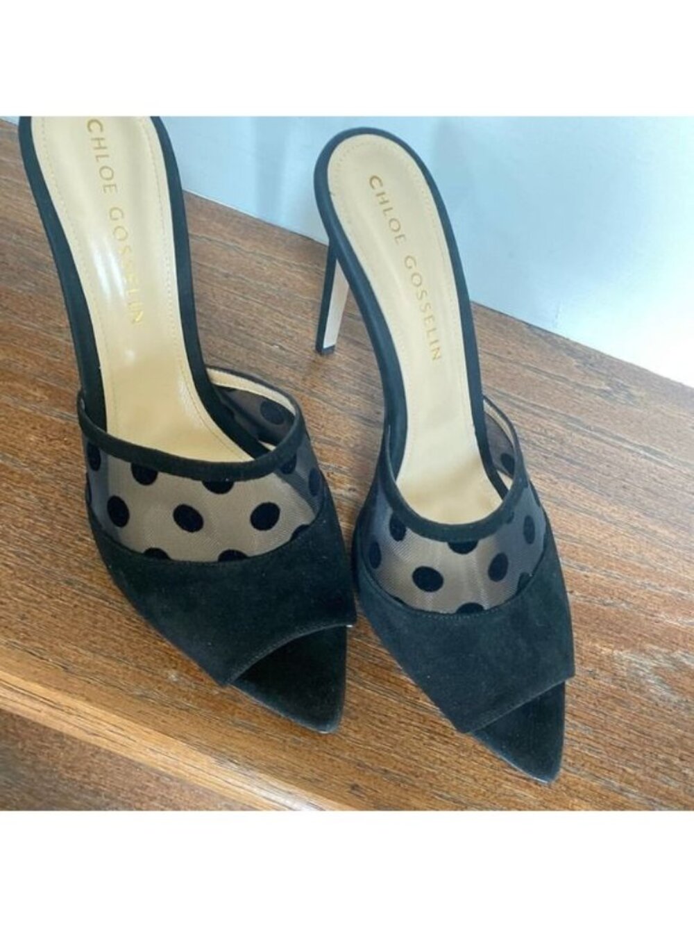NWOT CHLOE GOSSELIN Liz Black Velvet Mules, size 42 - Picture 11 of 14
